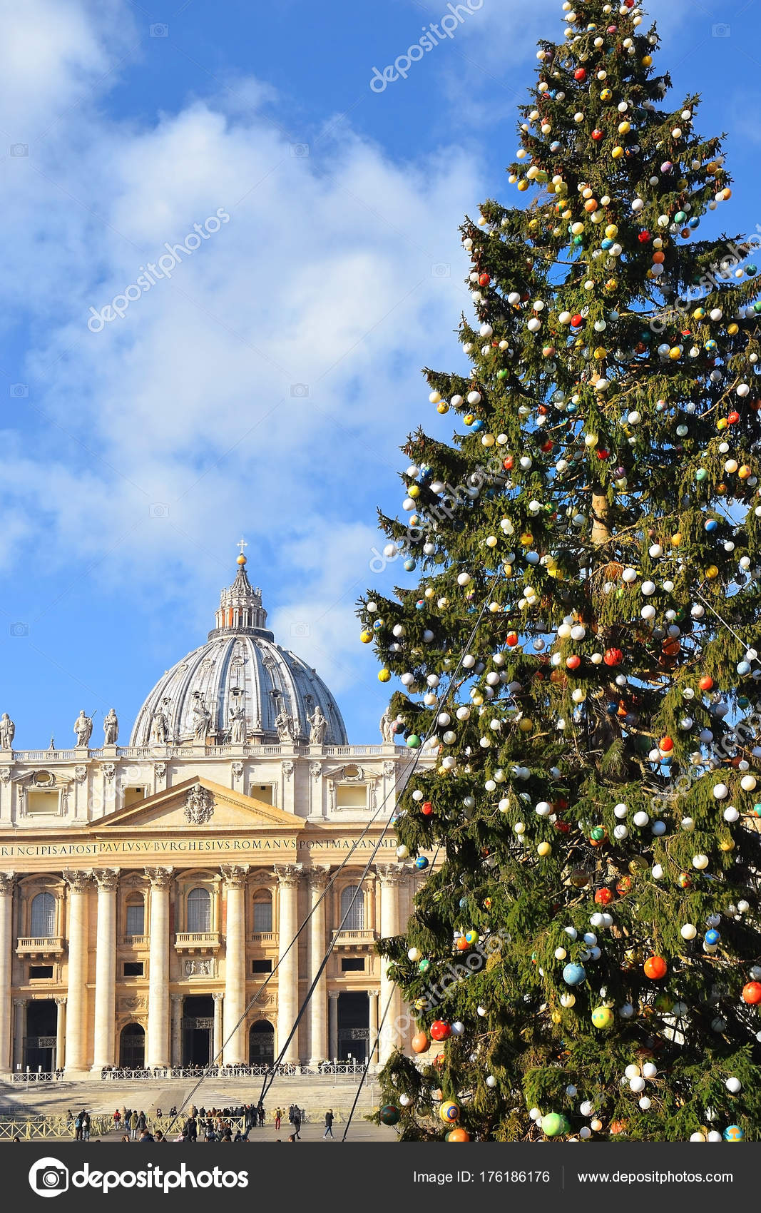 Roma Italia Enero 2017 Navidad Ciudad Del Vaticano Árbol ...
