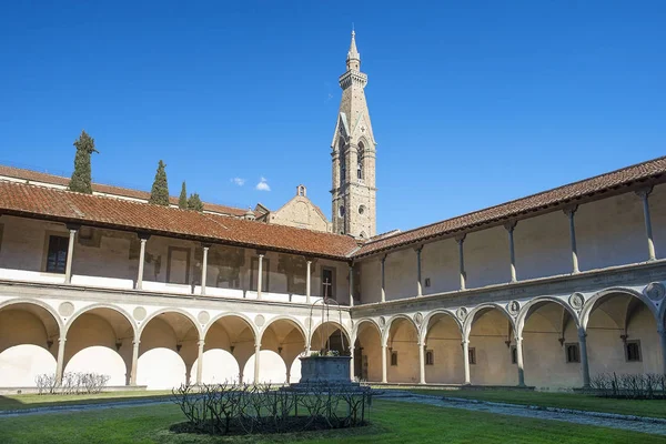 Avluya Bazilika Santa Croce Kutsal Haç Bazilika Floransa Toskana Talya — Stok fotoğraf