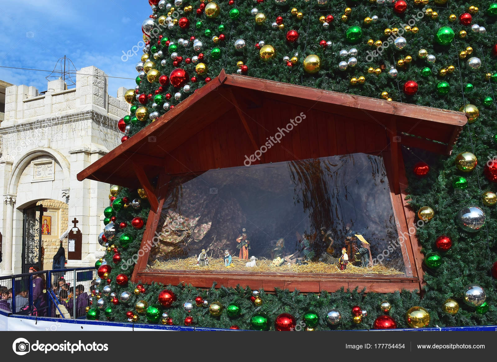nazareth israel december people celebrate christmas greek orthodox church annunciation stock photo - Greek Orthodox Christmas nazareth israel december people celebrate christmas greek orthodox church annunciation stock photo - Greek Orthodox Christmas