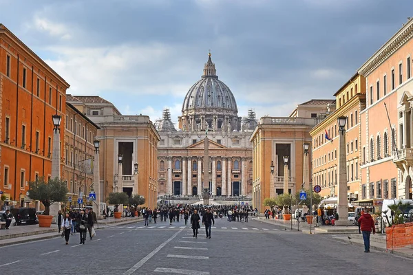 Cité Vatican Vatican Rome Italie Janvier Vue Basilique Saint Pierre — Photo