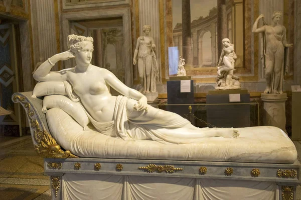 Rome Italie Janvier Sculpture Pauline Bonaparte Vénus Victrix Vénus Victorieuse — Photo
