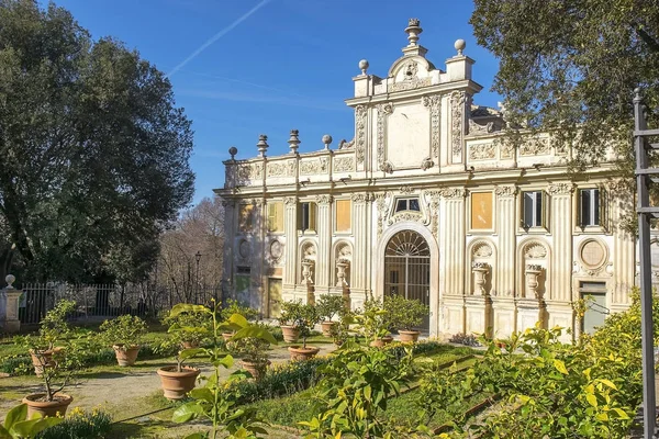 Gevel Van Barocco Paviljoen 1619 Geheime Tuinen Van Villa Borghese — Stockfoto