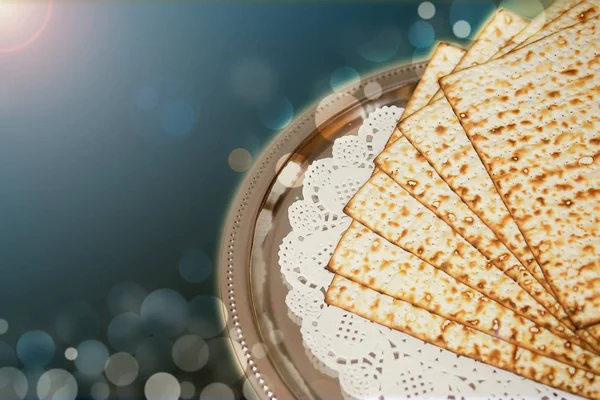 Spring Jewish Holiday Passover Its Attributes Unleavened Bread Matzo — Stock Photo, Image