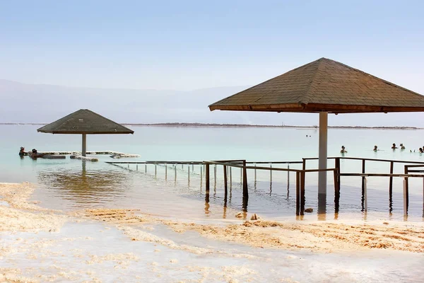 Dead Sea Ein Bokek Srail Mart Görünüm Beach Resort Köyü — Stok fotoğraf