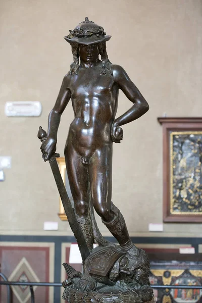 Florence Italy February 2017 Bronze Statue David Donatello Bargello National — Stock Photo, Image