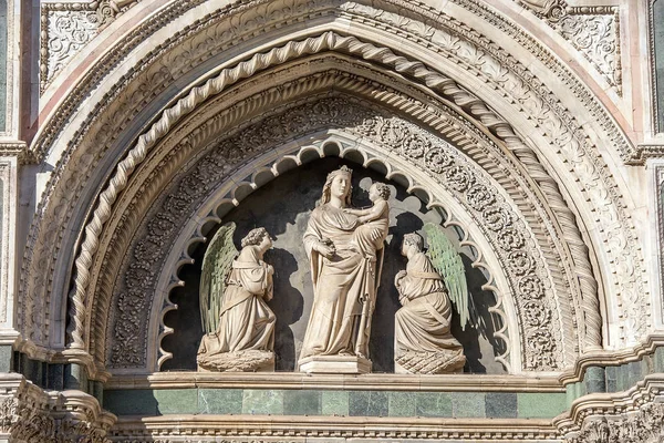 Elementos Decorativos Fachada Catedral Santa Maria Del Fiore Duomo Florença — Fotografia de Stock