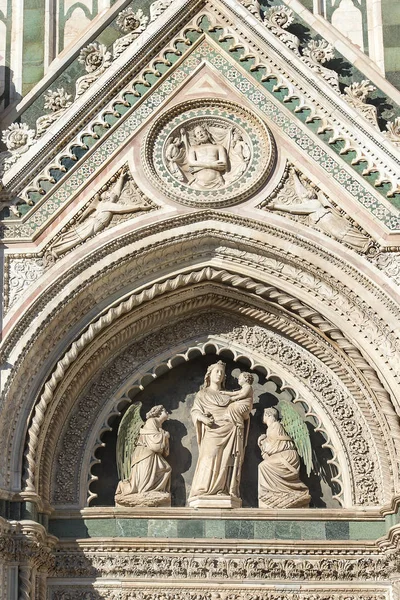 Elementos Decorativos Fachada Catedral Santa Maria Del Fiore Duomo Florença — Fotografia de Stock