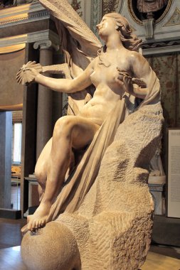 ROME, ITALY - January 25, 2018: marble sculpture Truth Unveiled by Time, masterpiece by famous sculptor Gian Lorenzo Bernini clipart