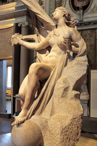 Roma Italia Enero 2018 Escultura Mármol Truth Unveiled Time Obra — Foto de Stock