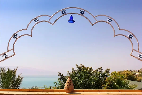 Biankini 以色列 2015年5月11日 摩洛哥风格的餐馆在死海海滩 Biankini 以色列 — 图库照片