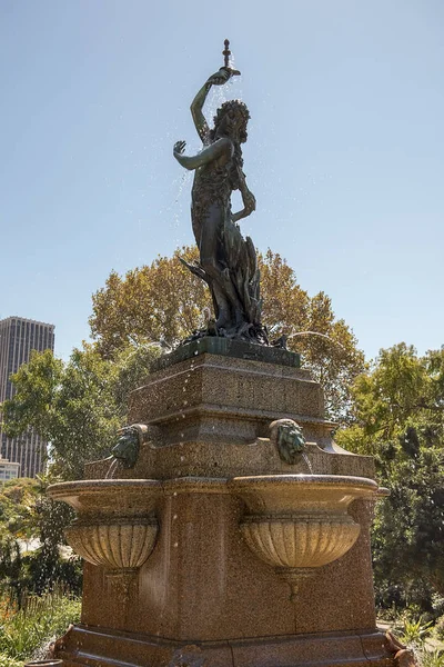 Сидней Австралия Марта 2018 Года Водяная Нимфа Диана Бронзовая Скульптура — стоковое фото