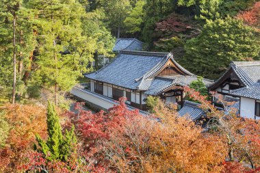Kyoto, Japonya - 11 Kasım 2019: Kyoto Gosho (İmparatorluk Sarayı) ve Kyoto İmparatorluk Sarayı Parkı (Kyoto Gyoen)