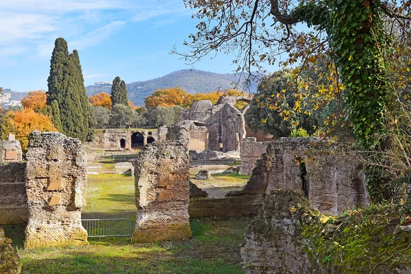 Γραφικά Αρχαία Ερείπια Στη Villa Adriana Βίλα Αδριανού Στο Τίβολι — Φωτογραφία Αρχείου