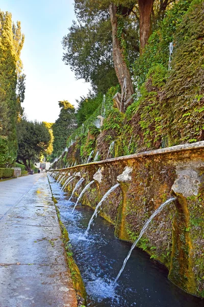 Fontány Italské Renesanční Zahradě Vila Este Tivoli Itálie — Stock fotografie