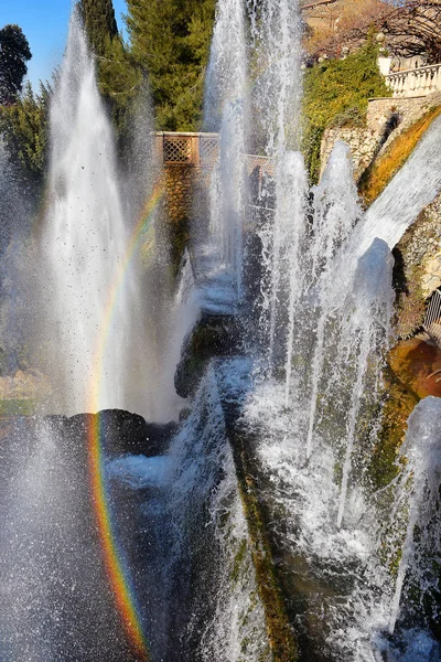 Brunnen Italienischen Renaissance Garten Villa Este Tivoli Italien — Stockfoto