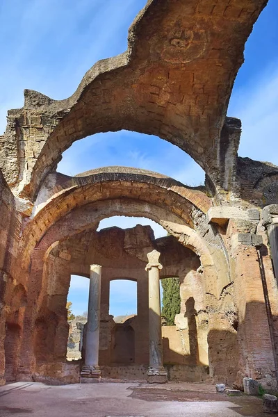 Γραφικά Αρχαία Ερείπια Στη Villa Adriana Βίλα Αδριανού Στο Τίβολι — Φωτογραφία Αρχείου