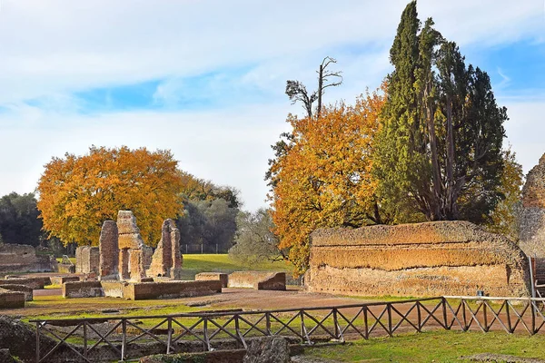 Ruínas Antigas Pitorescas Villa Adriana Villa Adriana Tivoli Bairro Roma — Fotografia de Stock