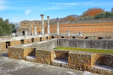Tivoli 'deki Villa Adriana (Hadrian' s Villa) antik kalıntıları, Roma, İtalya