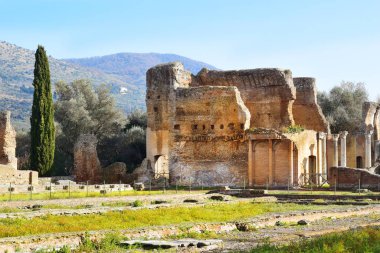 Tivoli 'deki Villa Adriana (Hadrian' s Villa) antik kalıntıları, Roma, İtalya