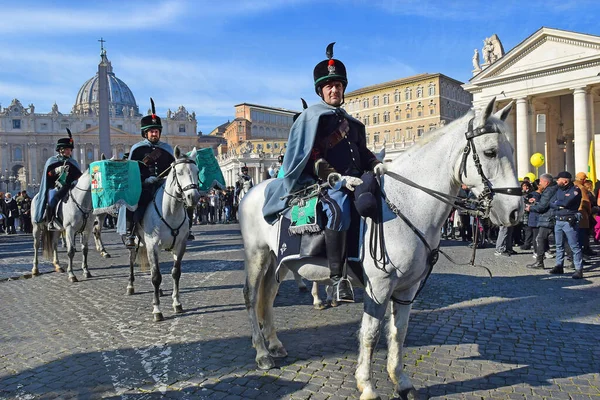 Roma Gennaio 2020 Sfilata Equestre Piazza San Pietro Vaticano Dedicata — Foto Stock