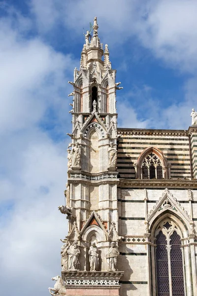 Gargoyles Saints Facade Siena Cathedral Duomo Siena Medieval Church Now — Stock Photo, Image