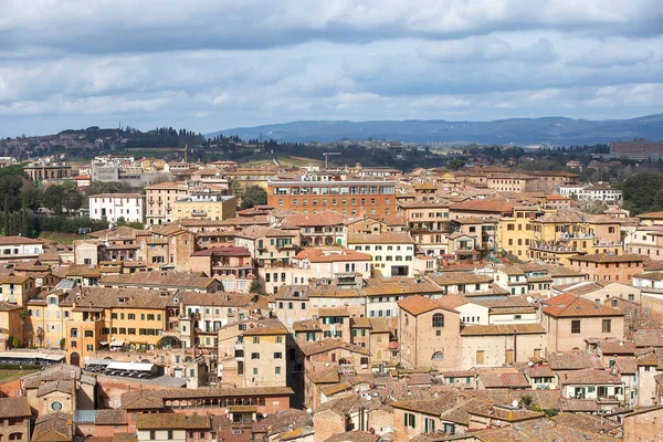 Siena Nın Çatıları Ortaçağ Kasabası Talya Nın Toskana Eyaletinin Başkenti — Stok fotoğraf