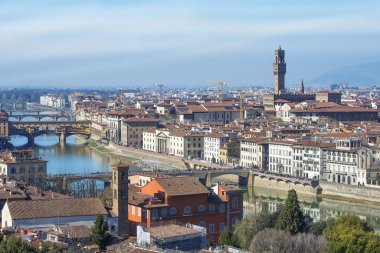 Eski Floransa 'nın muhteşem manzarası Piazzale Michelangelo, Toskana, İtalya