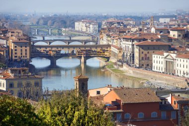 Eski Floransa 'nın muhteşem manzarası Piazzale Michelangelo, Toskana, İtalya