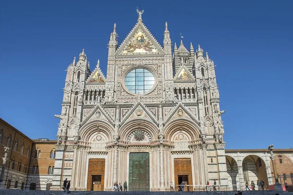 Siena Katedrali Nin Ana Cephesi Duomo Siena 1215 Ile 1263 — Stok fotoğraf
