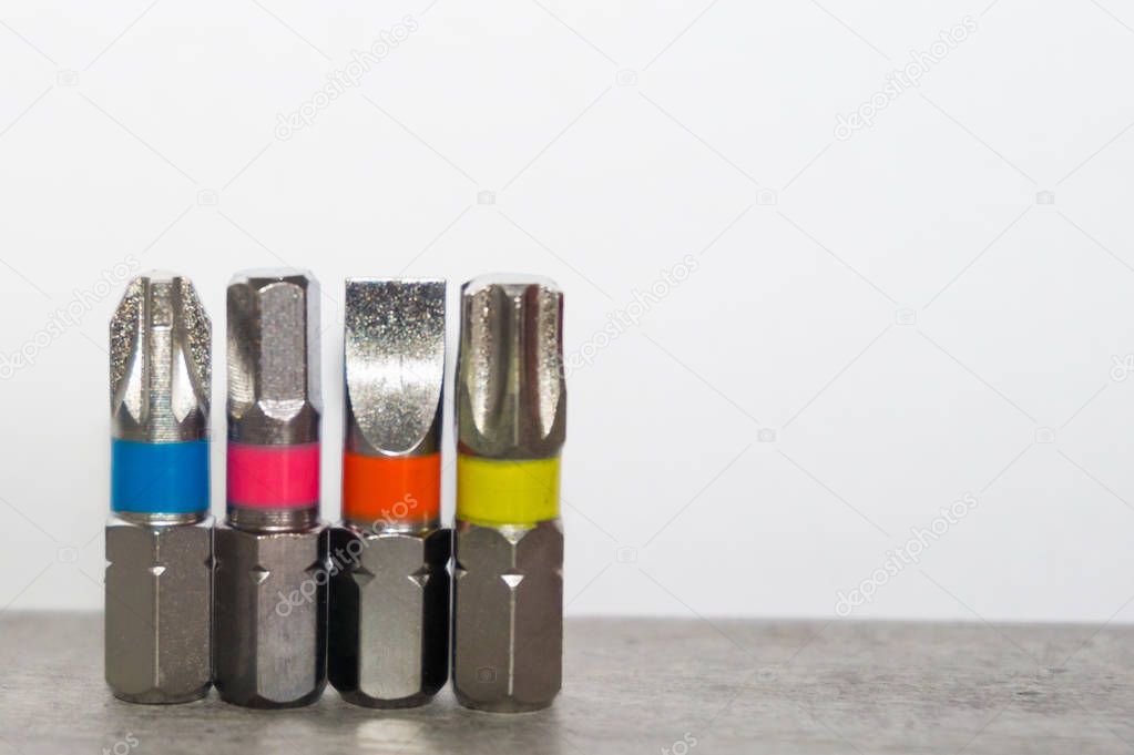 Multi-colored screwdriver bits