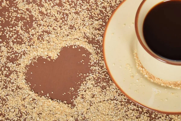 Coração doce e café doce — Fotografia de Stock