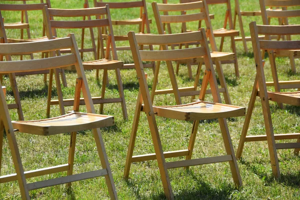 stock image Chairs prepared for the season