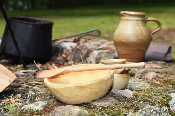 粘土ポットや中世の鍋 — ストック写真