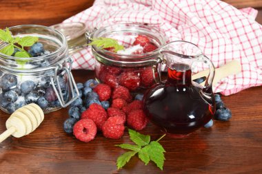 yaban mersini ve ahududu kavanoz kış çayı için