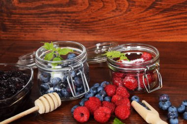 yaban mersini ve ahududu kavanoz kış çayı için