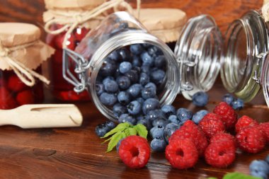 yaban mersini ve ahududu kavanoz kış çayı için