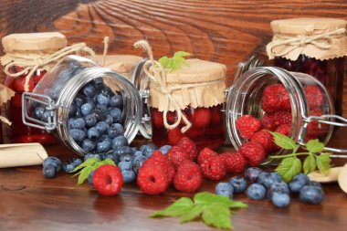 yaban mersini ve ahududu kavanoz kış çayı için