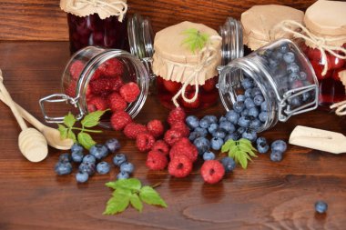 yaban mersini ve ahududu kavanoz kış çayı için