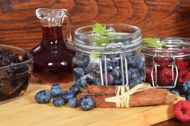 Berry likör ve Ahududu likörü eski r kullanarak ev tarafından yapılan