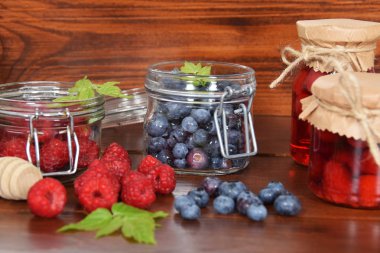 yaban mersini ve ahududu kavanoz kış çayı için