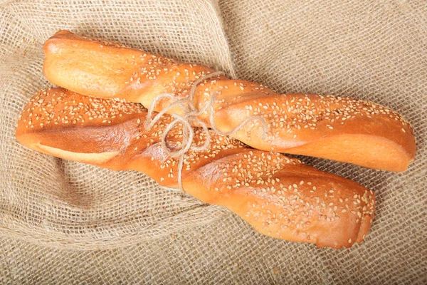 Bagel croccanti e baguette con semi — Foto Stock