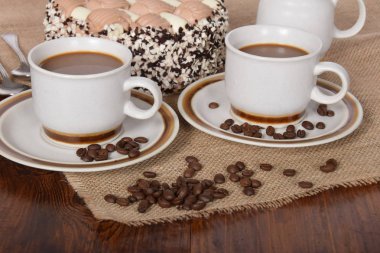 Kahve köpüğü ve çikolata ve kakao