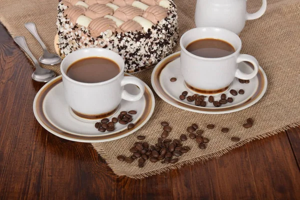 Kaffee mit Schaum und Schokolade und Kakao — Stockfoto