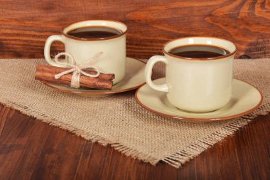 vanilya ve metin için boş alan ile seramik fincan sade kahve