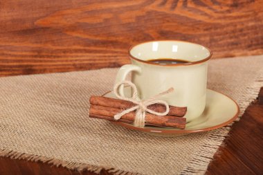 vanilya ve metin için boş alan ile seramik fincan sade kahve