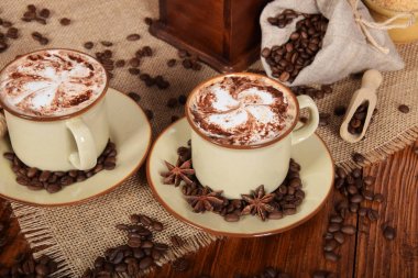 kahve süt köpüğü ve metin için boş alan ile çikolata