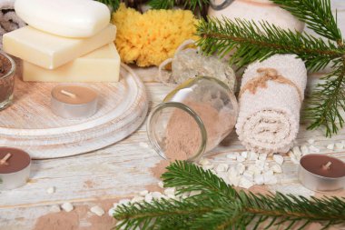 Noel hediye ile ücretsiz doğal sabun ve vücut çamur ile uzay fo