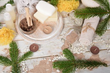 Noel hediye ile ücretsiz doğal sabun ve vücut çamur ile uzay fo