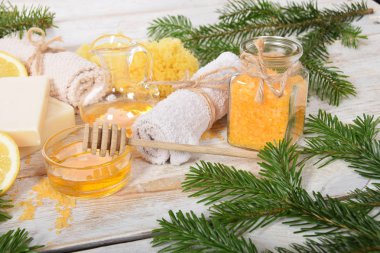 Turuncu-tatlım sabun ve zeytin ile vücut bakımı için doğal kozmetik 