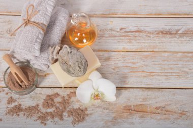 çikolata toz için vücut, ayak ve yüz doğal sabun ile bir